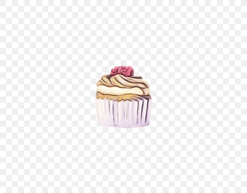 Cupcake Baking Cup Buttercream Pink Icing, PNG, 640x640px, Watercolor, Baked Goods, Baking Cup, Buttercream, Cake Download Free