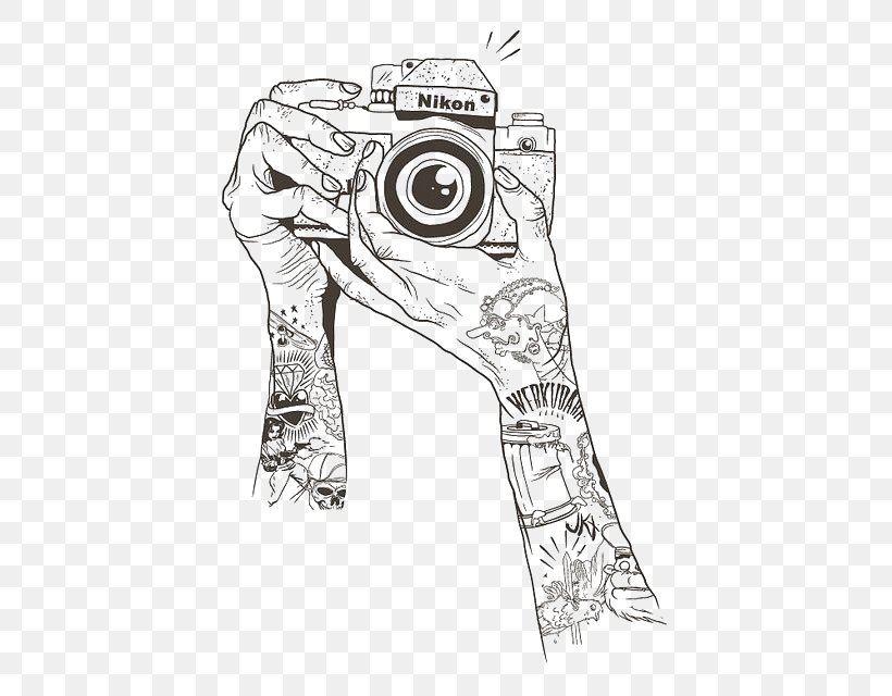 Drawing Camera Sketch, PNG, 469x640px, Camera, Area, Arm, Art, Black And White Download Free