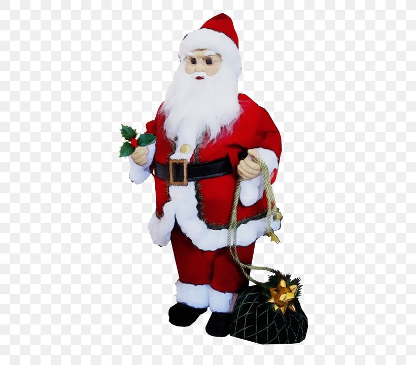 Santa Claus, PNG, 459x720px, Watercolor, Christmas, Christmas Decoration, Fictional Character, Figurine Download Free