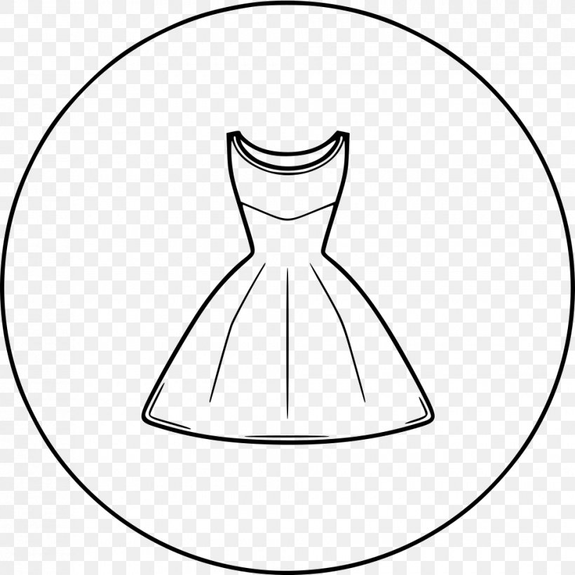 Clip Art Dress Line Art Cartoon Design, PNG, 980x981px, Dress, Area, Art, Artwork, Black Download Free