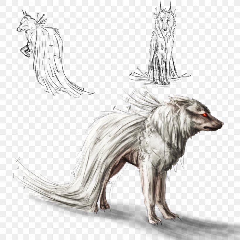 Canidae Dog Sketch Illustration Legendary Creature, PNG, 894x894px, Canidae, Black And White, Carnivoran, Dog, Dog Like Mammal Download Free