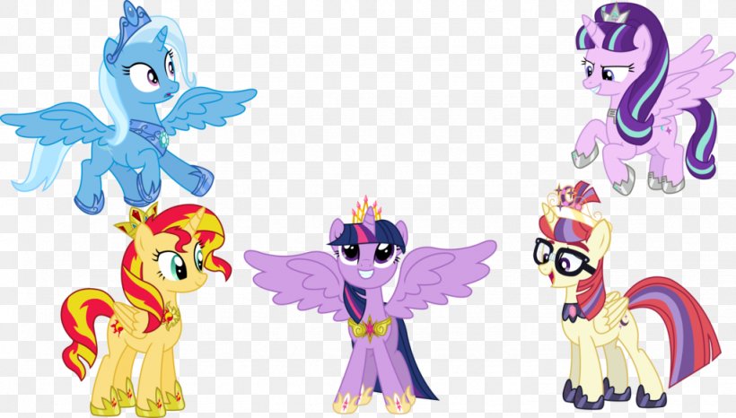 Pony Twilight Sparkle Sunset Shimmer Rainbow Dash Pinkie Pie, PNG, 1024x582px, Pony, Animal Figure, Applejack, Art, Cartoon Download Free