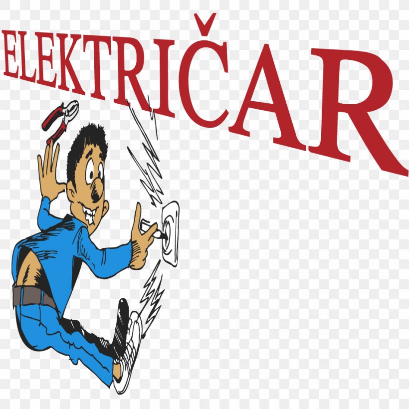 Clip Art Illustration Electrician Brand Logo, PNG, 950x950px, Electrician, Art, Black And White, Brand, Cartoon Download Free