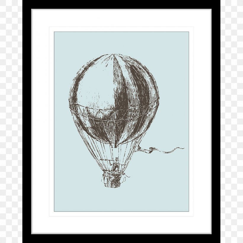 Hot Air Balloon Airship, PNG, 1000x1000px, Hot Air Balloon, Airship, Balloon, Black And White, Digital Image Download Free