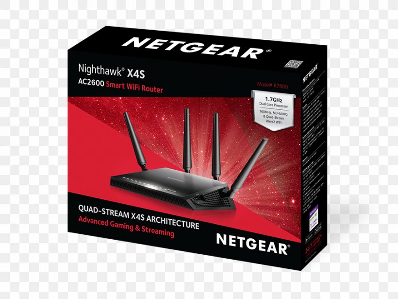 NETGEAR Nighthawk X4S R7800 Wireless Router IEEE 802.11 Gigabit Ethernet, PNG, 900x675px, Netgear Nighthawk X4s R7800, Brand, Computer Port, Ddwrt, Electronics Download Free