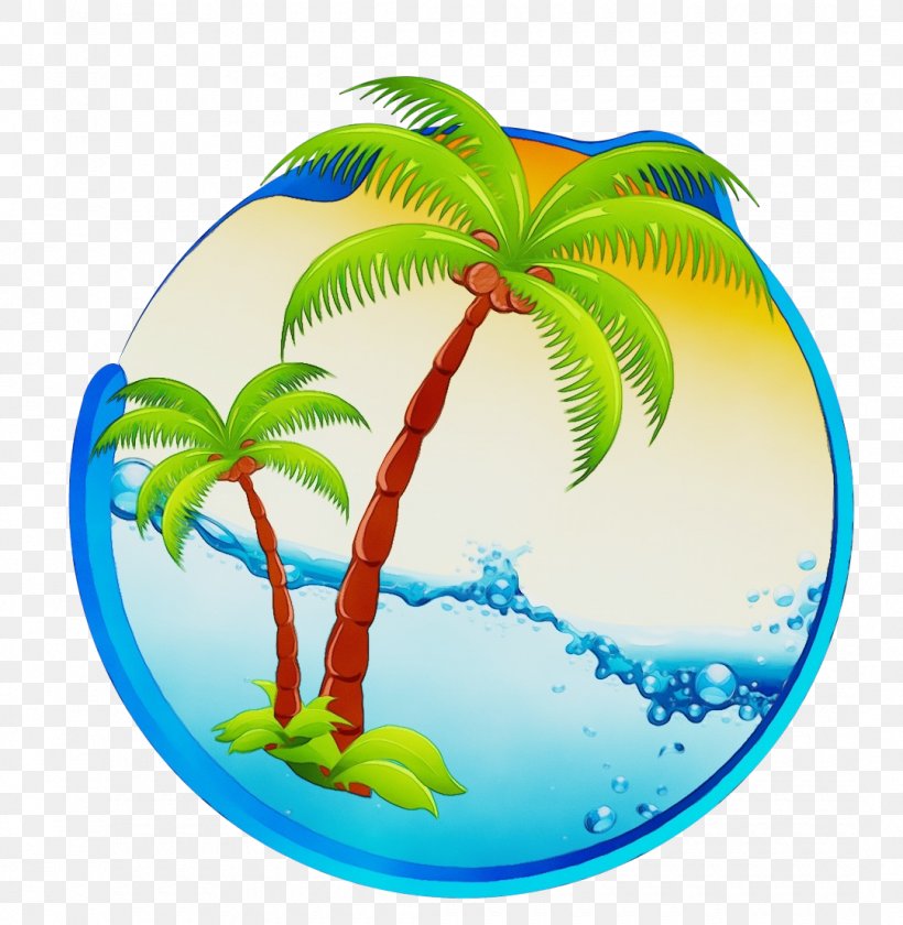 Travel Summer Beach, PNG, 1080x1107px, Watercolor, Arecales, Beach, Coconut, Decal Download Free