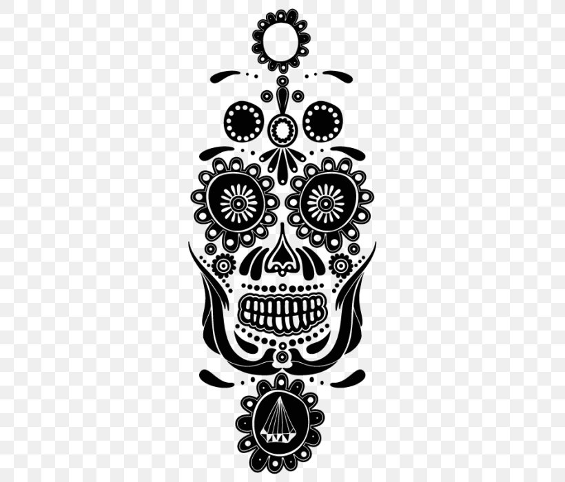 La Calavera Catrina Skull Mexico Phonograph Record, PNG, 700x700px, Calavera, Black And White, Bone, Calaca, Decorative Arts Download Free