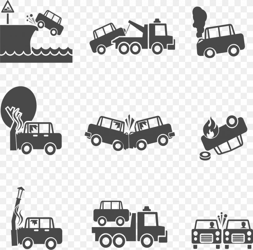 Traffic Collision Euclidean Vector Icon, PNG, 1141x1125px, Traffic Collision, Accident, Automotive Design, Automotive Exterior, Black And White Download Free