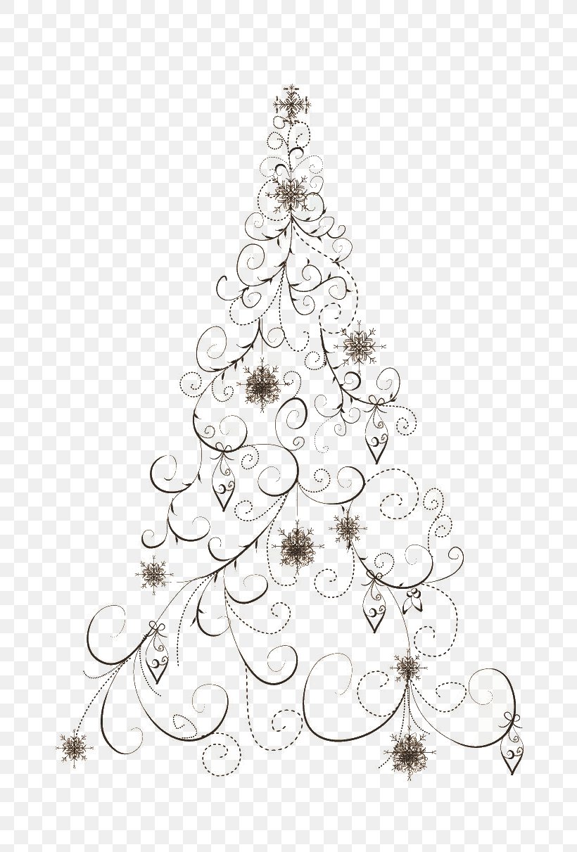 Christmas Tree Christmas Decoration Christmas Ornament, PNG, 795x1211px, Christmas Tree, Black And White, Branch, Christmas, Christmas Decoration Download Free