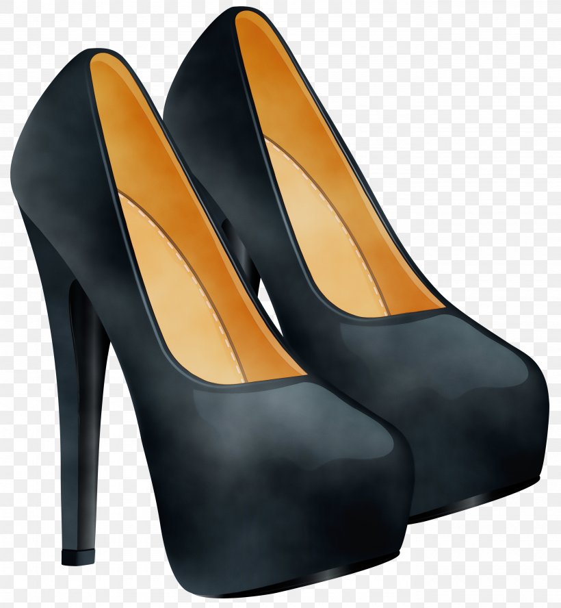 Orange, PNG, 2770x3000px, Watercolor, Basic Pump, Court Shoe, Footwear, High Heels Download Free