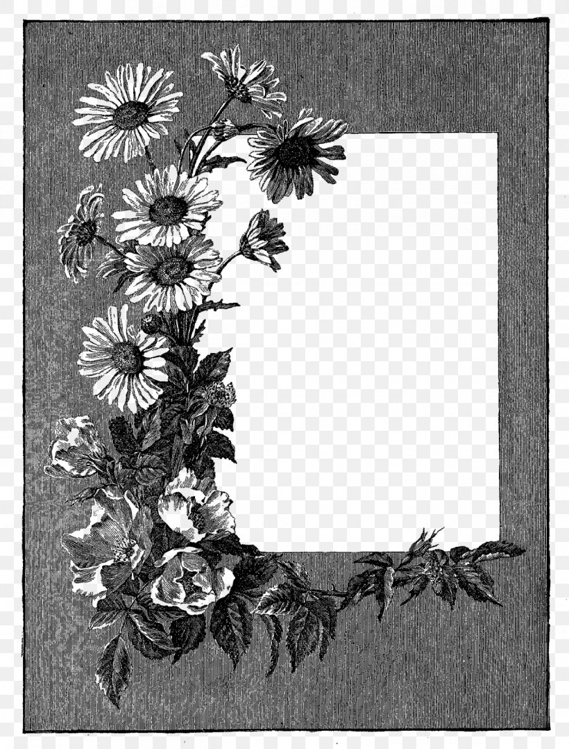 Picture Frames Flower Clip Art, PNG, 1217x1600px, Picture Frames, Artwork, Black, Black And White, Border Download Free
