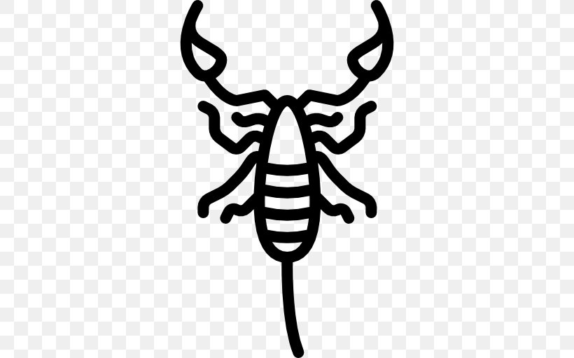 Scorpion Clip Art, PNG, 512x512px, Scorpion, Animal, Artwork, Black And White, Invertebrate Download Free