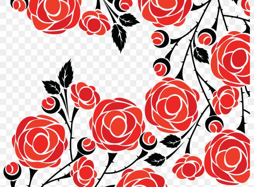 Rose Flower Drawing Pattern, PNG, 1280x946px, Rose, Art, Black And White, Branch, Cdr Download Free