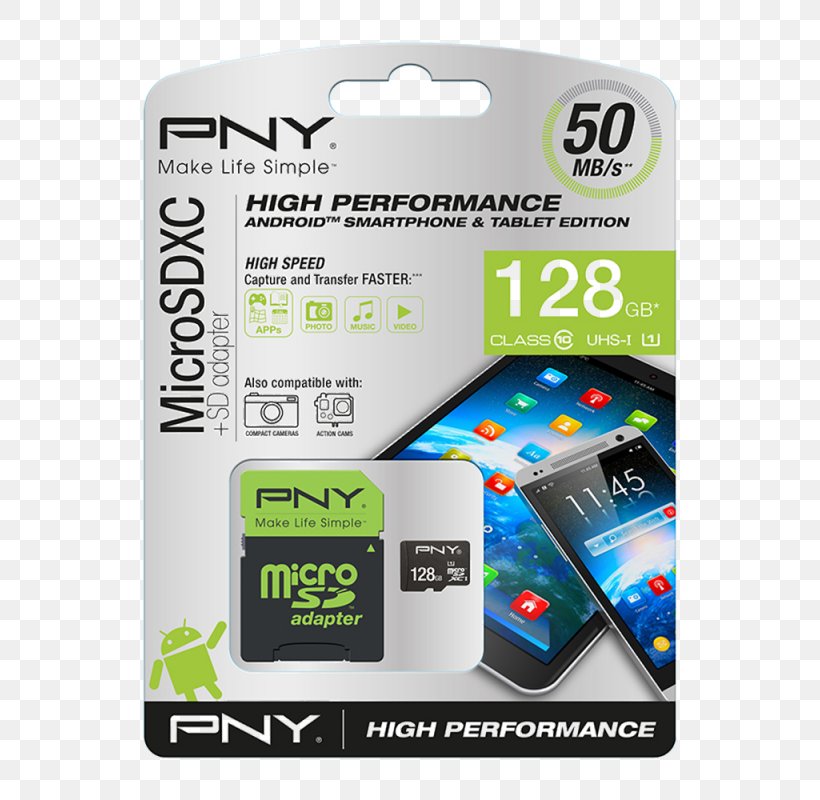 MicroSD Flash Memory Cards Secure Digital PNY Technologies SDXC, PNG, 800x800px, Microsd, Computer Data Storage, Electronic Device, Electronics Accessory, Flash Memory Download Free