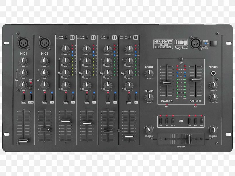 Audio Mixers Microphone Disc Jockey DJ Mixer Stereophonic Sound, PNG, 1000x750px, Audio Mixers, Audio, Audio Equipment, Audio Mixing, Audio Receiver Download Free
