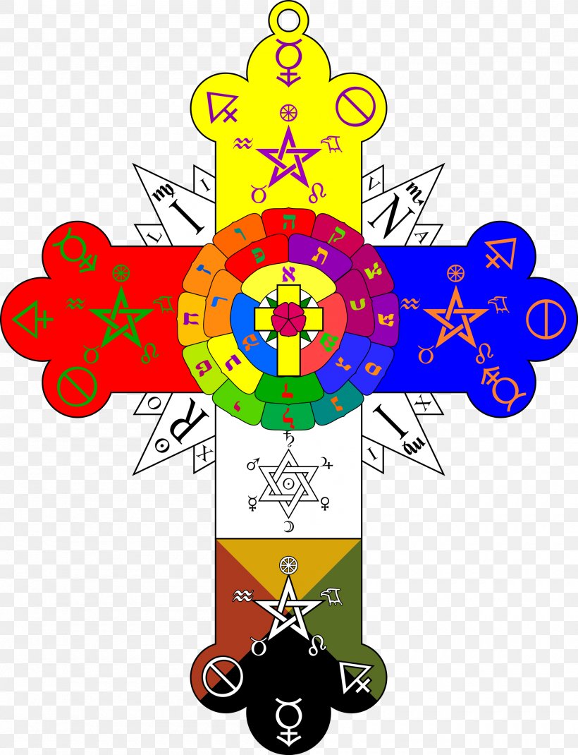 Rose Cross Hermetic Order Of The Golden Dawn Rosicrucianism Christian Cross PNG 2000x2612px