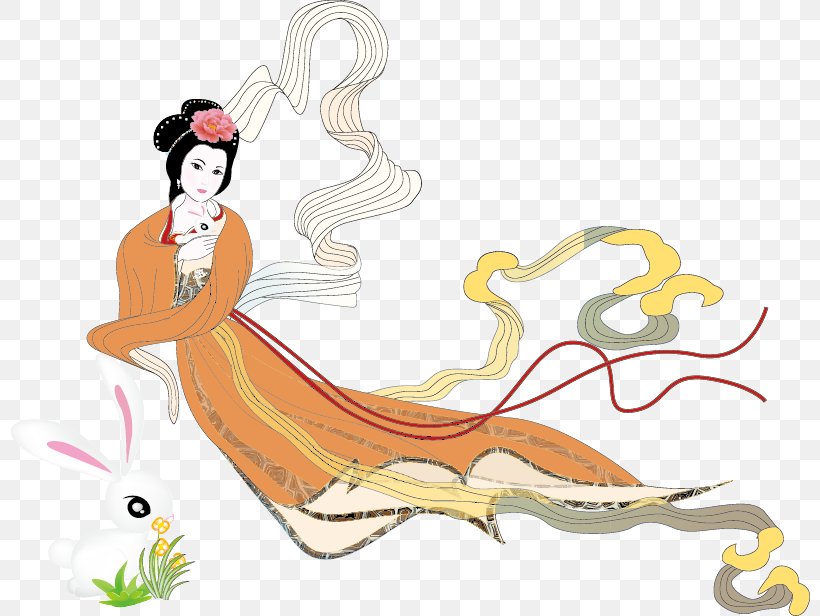 U5ae6u5a25u5954u6708 Mid-Autumn Festival Moon Rabbit Change, PNG, 800x616px, Midautumn Festival, Art, Change, Chinese Mythology, Fashion Illustration Download Free