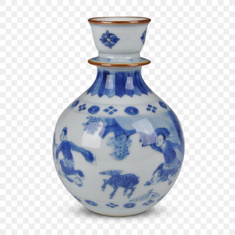 Vase Blue And White Pottery Ceramic Cobalt Blue, PNG, 1000x1000px, Vase, Artifact, Blue, Blue And White Porcelain, Blue And White Pottery Download Free