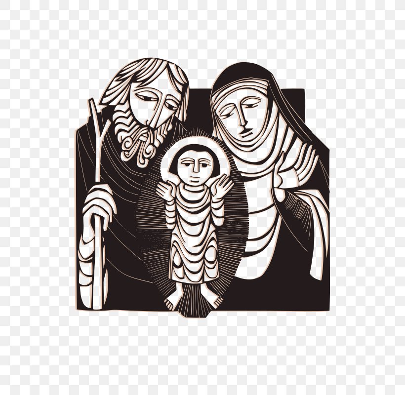 Holy Family Jesus Holy Kinship Nazareth Christmas, PNG, 590x800px, Holy Family, Art, Black, Black And White, Child Download Free