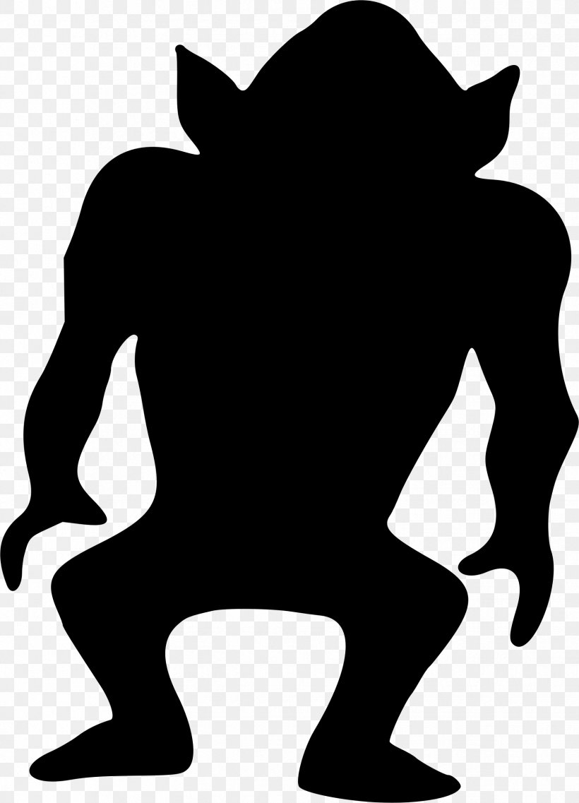 Silhouette Monster Clip Art, PNG, 1727x2396px, Silhouette, Autocad Dxf, Black, Black And White, Carnivoran Download Free