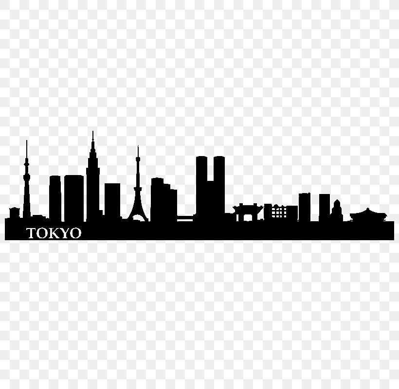 Tokyo Skyline Silhouette, PNG, 800x800px, Tokyo, Art, Black And White, Brand, Building Download Free