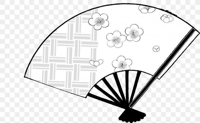 Japan Hand Fan Cherry Blossom, PNG, 2687x1657px, Japan, Area, Black And White, Blossom, Cherry Download Free