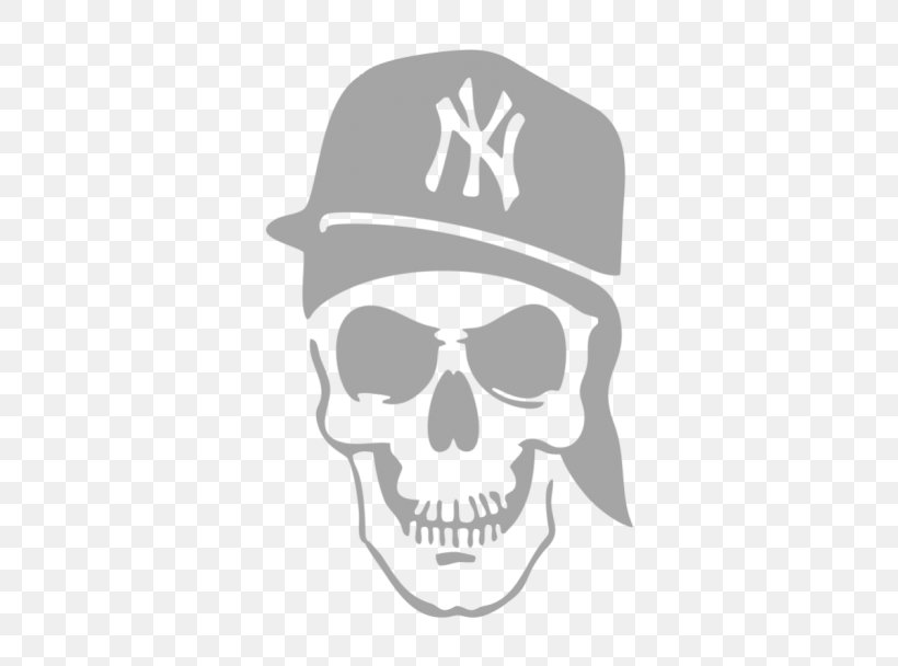Logos And Uniforms Of The New York Yankees Yankee Stadium Stencil Skull, PNG, 700x608px, New York Yankees, Baseball Cap, Bone, Clothing, Graffiti Download Free