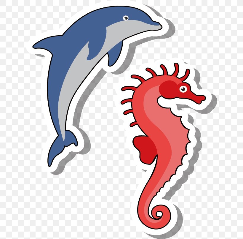 Seahorse Dolphin Cartoon Illustration, PNG, 646x805px, Seahorse, Animation, Blue, Cartoon, Dolphin Download Free