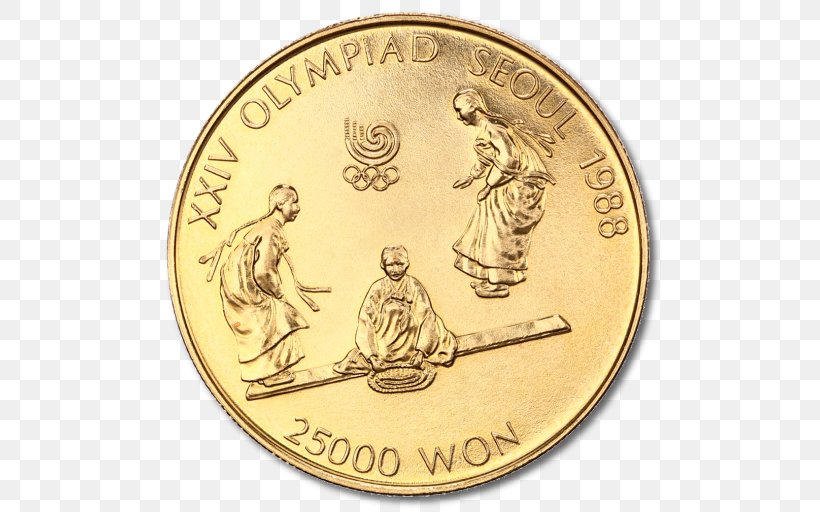 Coin 1988 Summer Olympics Seoul Gold Olympic Games, PNG, 512x512px, 1988 Summer Olympics, Coin, Bronze Medal, Coininvest, Currency Download Free
