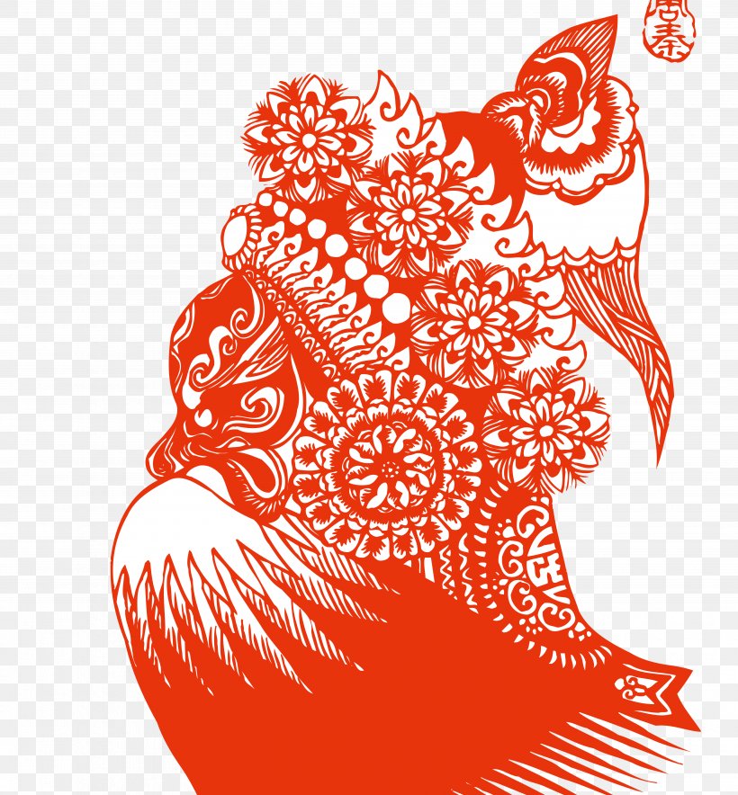 Peking Opera Chinese Paper Cutting Art, PNG, 4992x5382px, Peking Opera, Area, Art, Black And White, Chinese Opera Download Free
