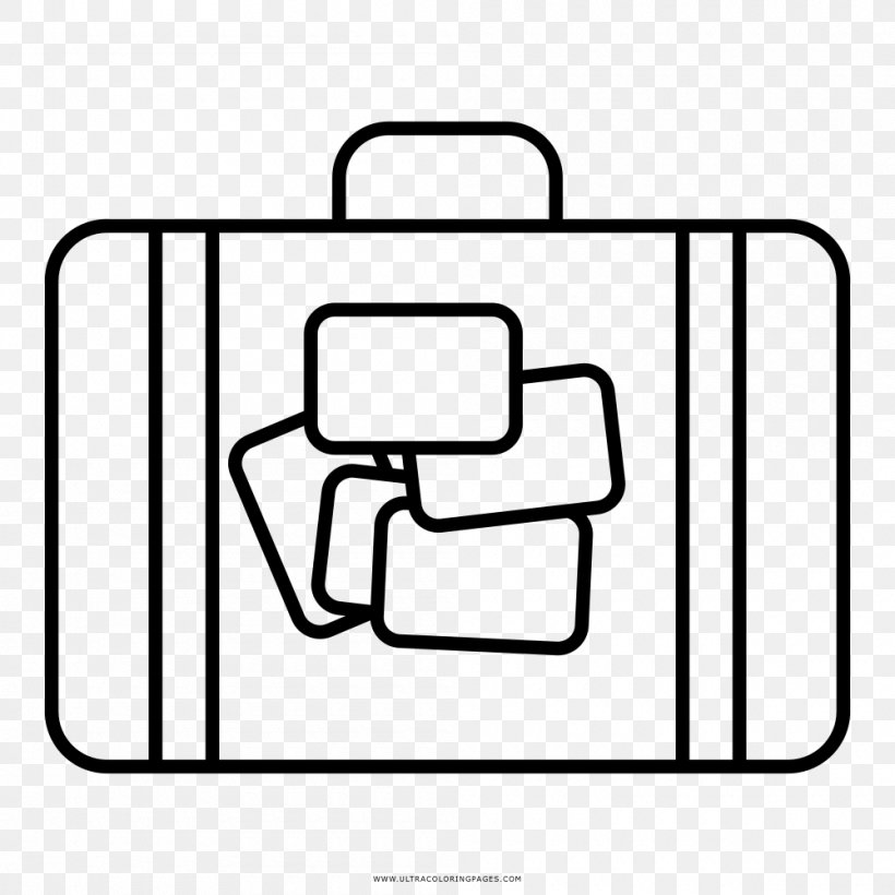 Suitcase Travel Drawing Coloring Book, PNG, 1000x1000px, Suitcase, Area, Bag, Black And White, Coloring Book Download Free