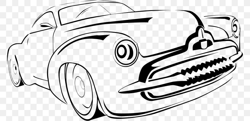 Classic Car Electric Car Coloring Book, PNG, 774x396px, Car, Antique Car, Automotive Design, Automotive Exterior, Black And White Download Free