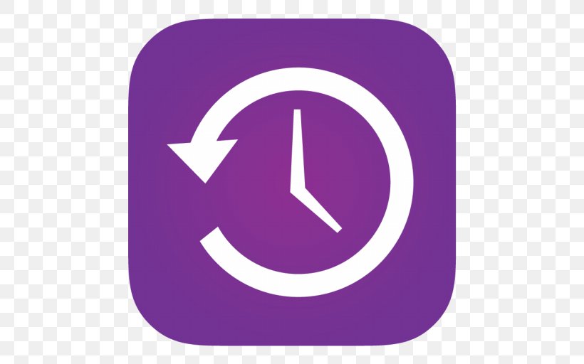 Purple Symbol Brand Violet, PNG, 512x512px, Time Machine, Android, Apple, Backup, Brand Download Free