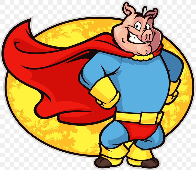Clark Kent Domestic Pig Clip Art, PNG, 820x713px, Clark Kent, Art, Cartoon, Cloak, Domestic Pig Download Free