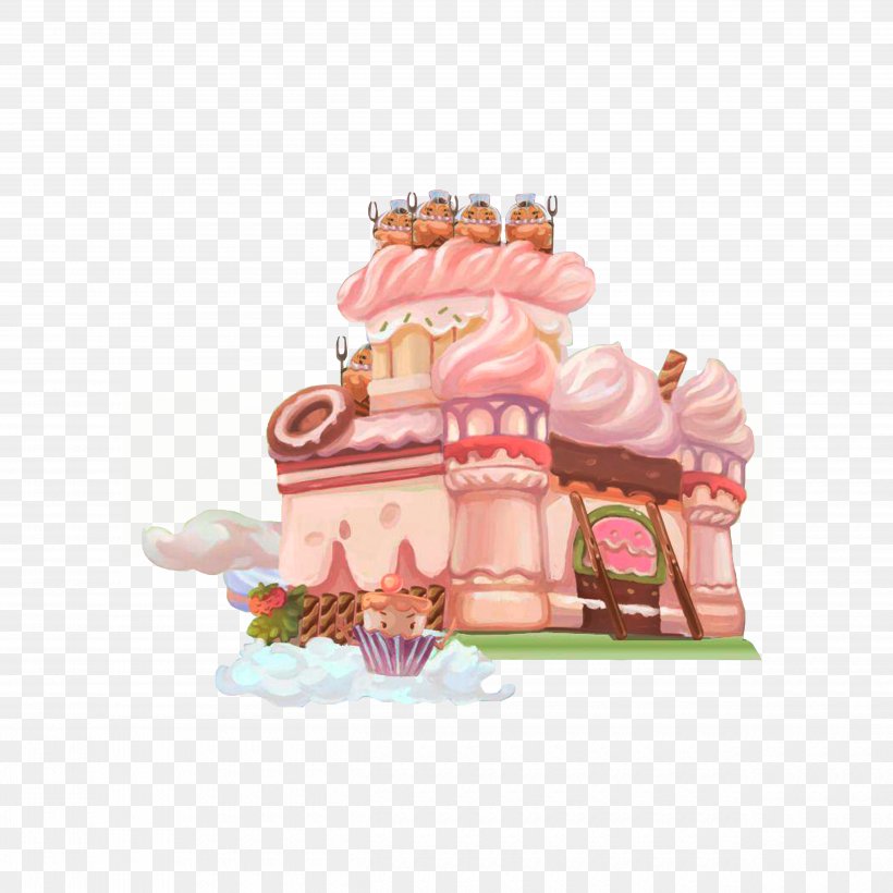 Castle Cartoon Hansel And Gretel Illustration, PNG, 5000x5000px, Castle, Baking, Cake, Cake Decorating, Candy Download Free