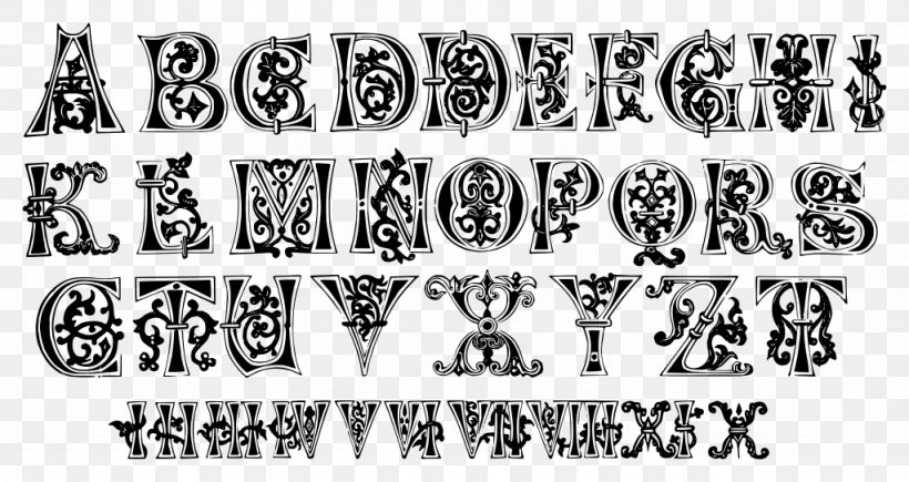 The Signist's Book Of Modern Alphabets: Plain And Ornamental, Ancient And Medieval, From The Eighth To The Twentieth Century, With Numerals Middle Ages Letter Illuminated Manuscript, PNG, 1024x544px, Middle Ages, Alphabet, Black And White, Brand, Calligraphy Download Free