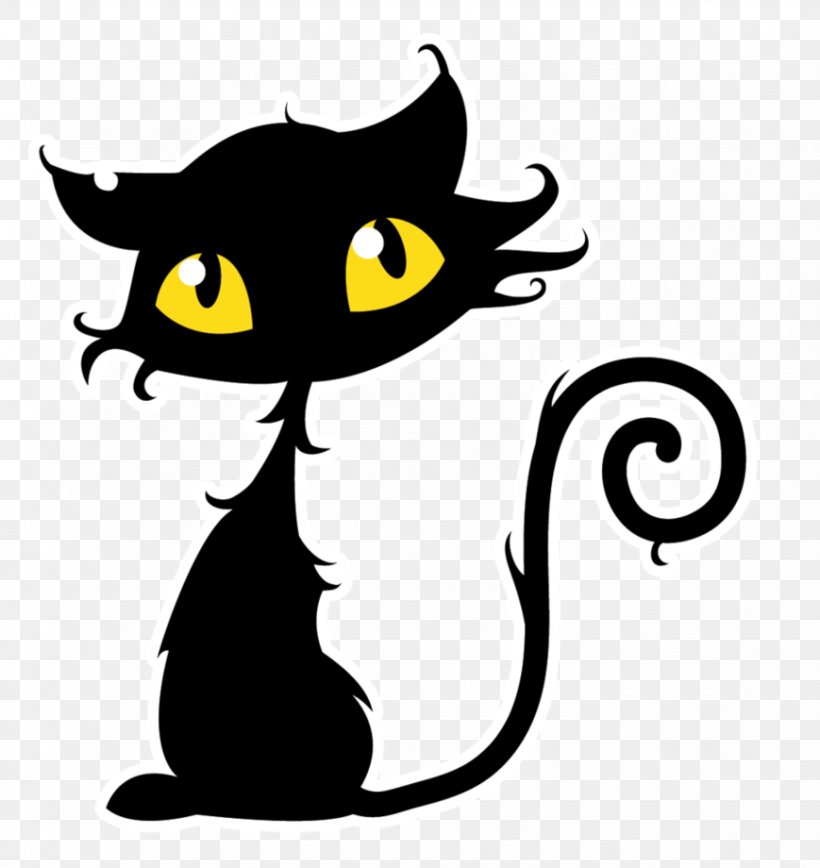 Black Cat Kitten Halloween Clip Art, PNG, 869x920px, Cat, Artwork, Black, Black And White, Black Cat Download Free
