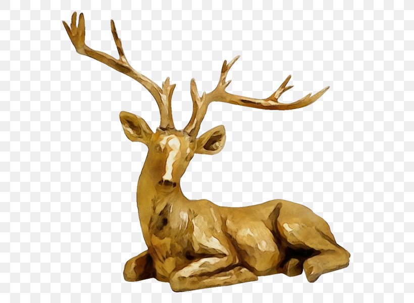 Reindeer, PNG, 600x600px, Watercolor, Animal Figure, Branch, Bronze Sculpture, Deer Download Free