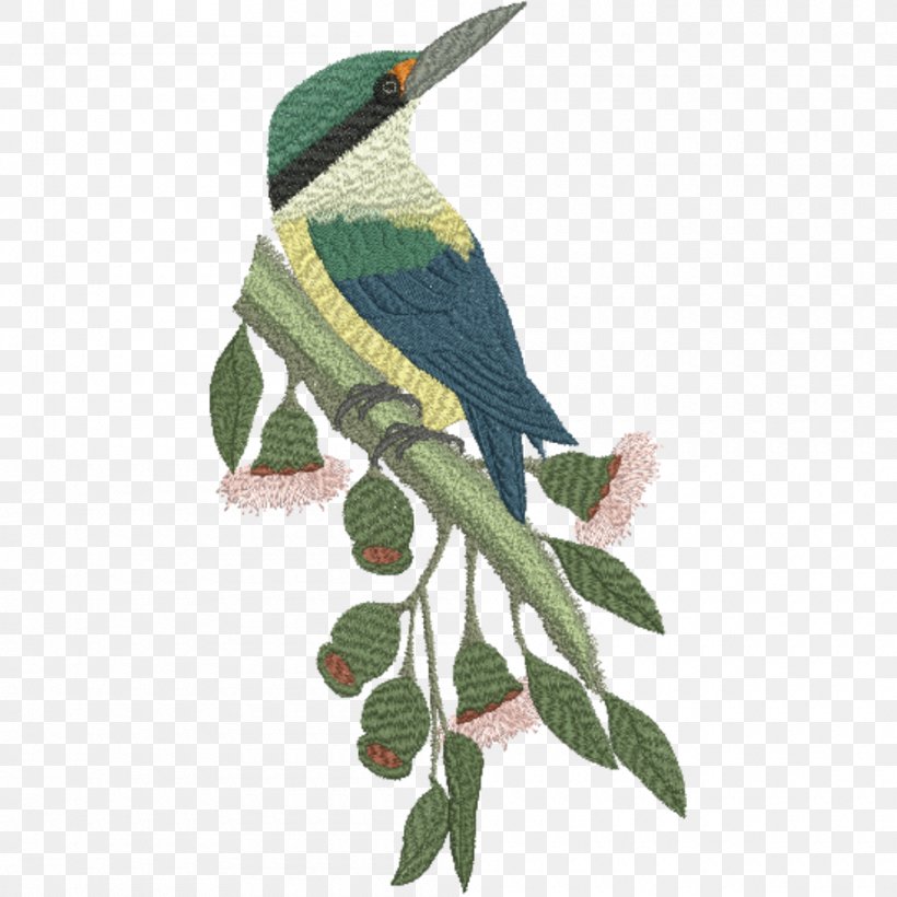 Beak Sacred Kingfisher Bird Forest Kingfisher, PNG, 1000x1000px, Beak, Australia, Bird, Branch, Embroidery Download Free