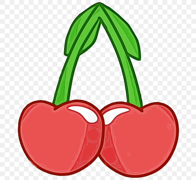Green Red Cherry Heart Clip Art, PNG, 700x756px, Watercolor, Cherry, Green, Heart, Leaf Download Free