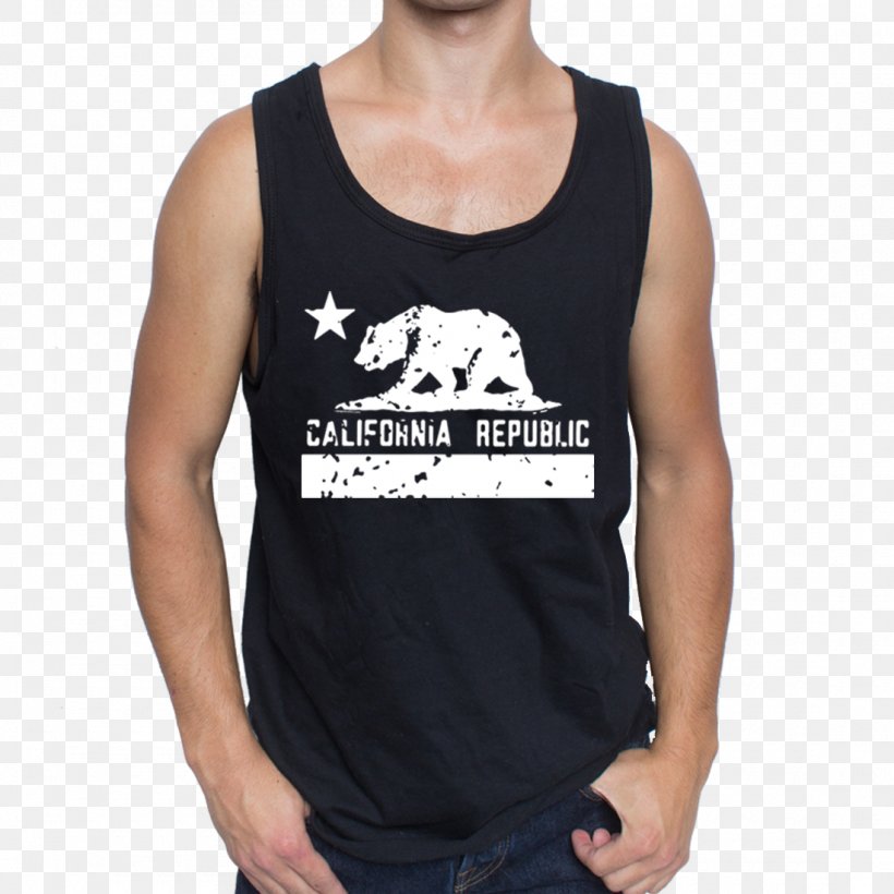 T-shirt California Republic Hoodie Sleeveless Shirt, PNG, 1100x1100px, Tshirt, Active Tank, Black, Brand, California Download Free