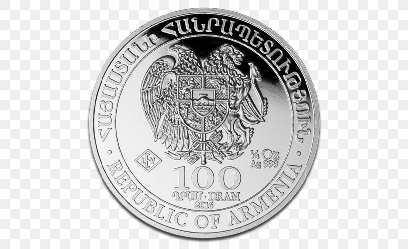 Armenia Noah's Ark Silver Coins Story Of Noah Ounce, PNG, 500x500px, Armenia, Austrian Silver Vienna Philharmonic, Badge, Black And White, Brand Download Free