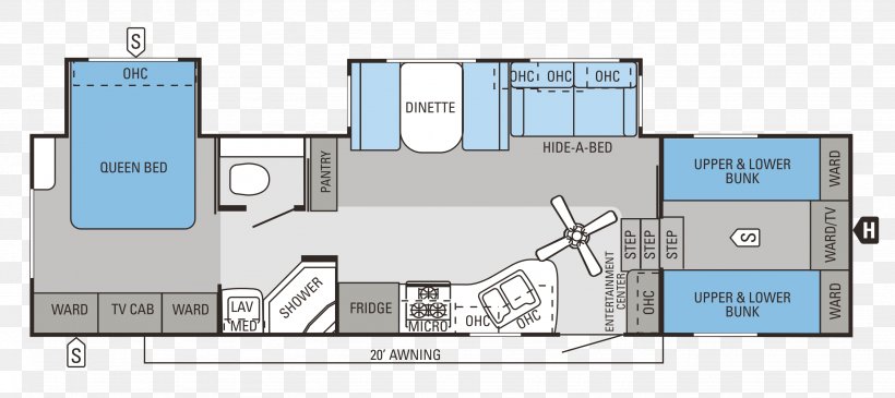 Campervans Fifth Wheel Coupling Caravan Floor Plan Bunk Bed, PNG, 2663x1188px, Campervans, Architecture, Area, Building, Bunk Bed Download Free