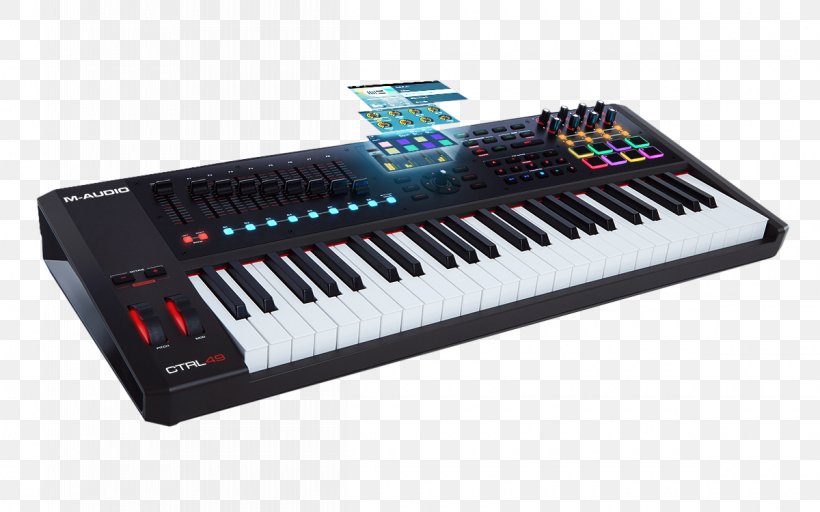 M-Audio MIDI Keyboard MIDI Controllers Musical Keyboard, PNG, 1200x750px, Maudio, Ableton Live, Analog Synthesizer, Controller, Digital Audio Workstation Download Free