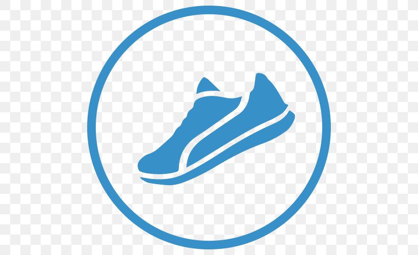 Shoe Logo Physical Fitness Clip Art Walking, PNG, 500x500px, Shoe, Aqua, Athletic Shoe, Azure, Blue Download Free