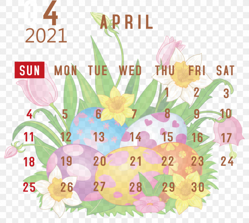 April 2021 Printable Calendar April 2021 Calendar 2021 Calendar, PNG, 2999x2694px, 2021 Calendar, April 2021 Printable Calendar, Biology, Floral Design, Flower Download Free