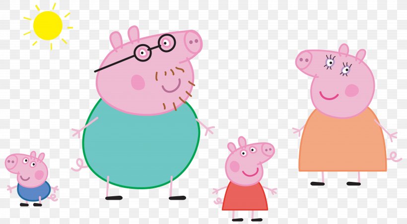 Daddy Pig Mummy Pig Domestic Pig Family Clip Art, PNG, 8000x4419px, Daddy Pig, Art, Cartoon, Child, Domestic Pig Download Free