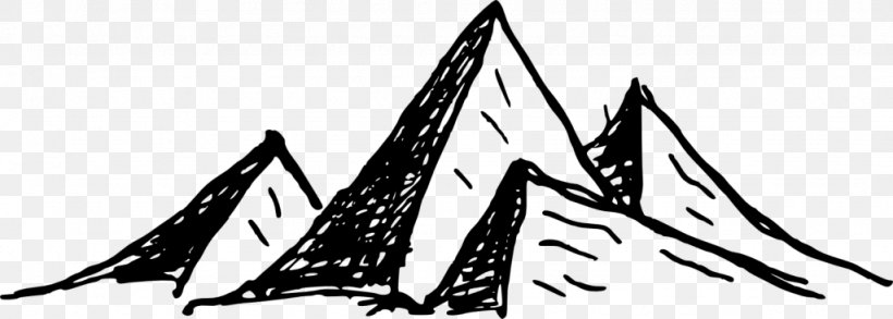 Drawing Image Line Art Vector Graphics, PNG, 1024x367px, Drawing, Blackandwhite, Brush, Line Art, Mountain Download Free