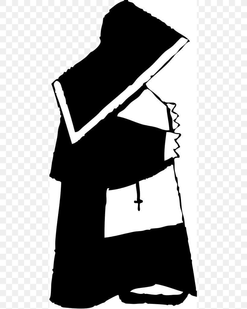 Nun Clip Art, PNG, 491x1023px, Nun, Art, Black, Black And White, Catholicism Download Free