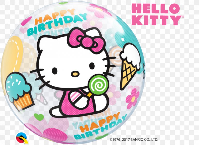 Balloon Hello Kitty Birthday Greeting & Note Cards Party, PNG, 873x640px, Balloon, Area, Birthday, Christmas, Fashion Accessory Download Free